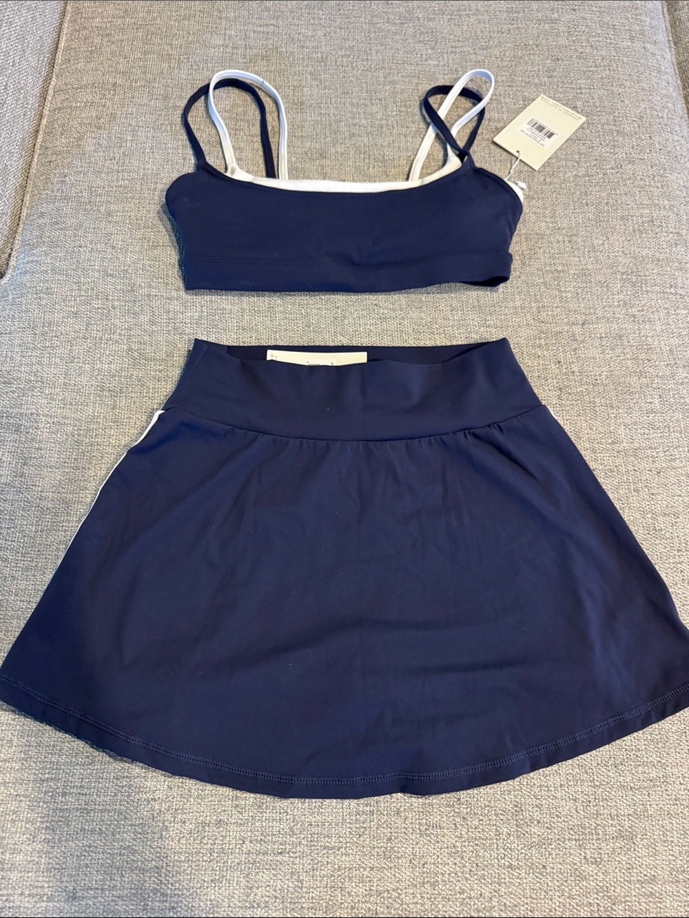 NWT. WILO the label Navy Blue Sports Bra and Skirt Set Size Small - Picture 2 of 8